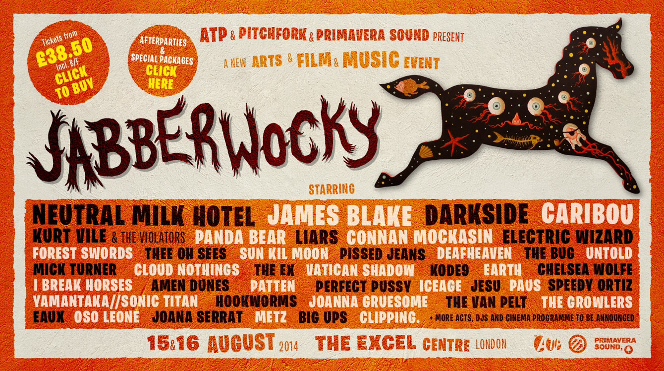Jabberwocky Festival further line up announcements,15th -16th August 2014, Excel Centre, London