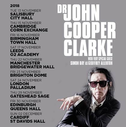 NEWS: John Cooper Clark announces 2018 Dates