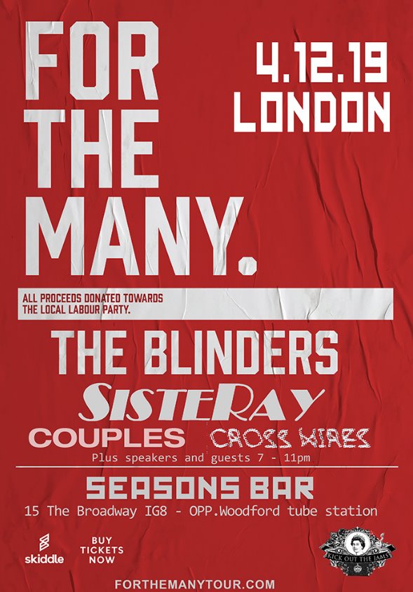 The Blinders/Sisteray - For The Many - Four Seasons, 04/12/2019 2