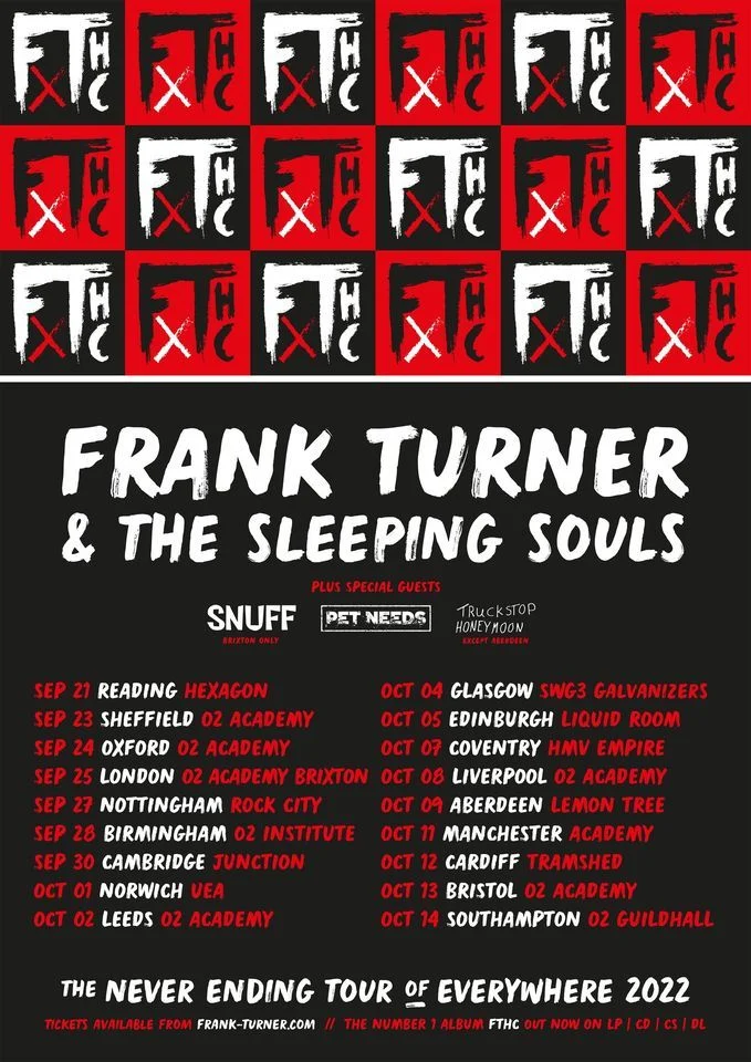 LIVE: Frank Turner & The Sleeping Souls / Pet Needs - Manchester Academy, 11/10/2022