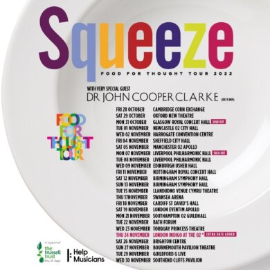 LIVE: Squeeze / John Cooper Clarke - Usher Hall, Edinburgh, 09/11/2022 2