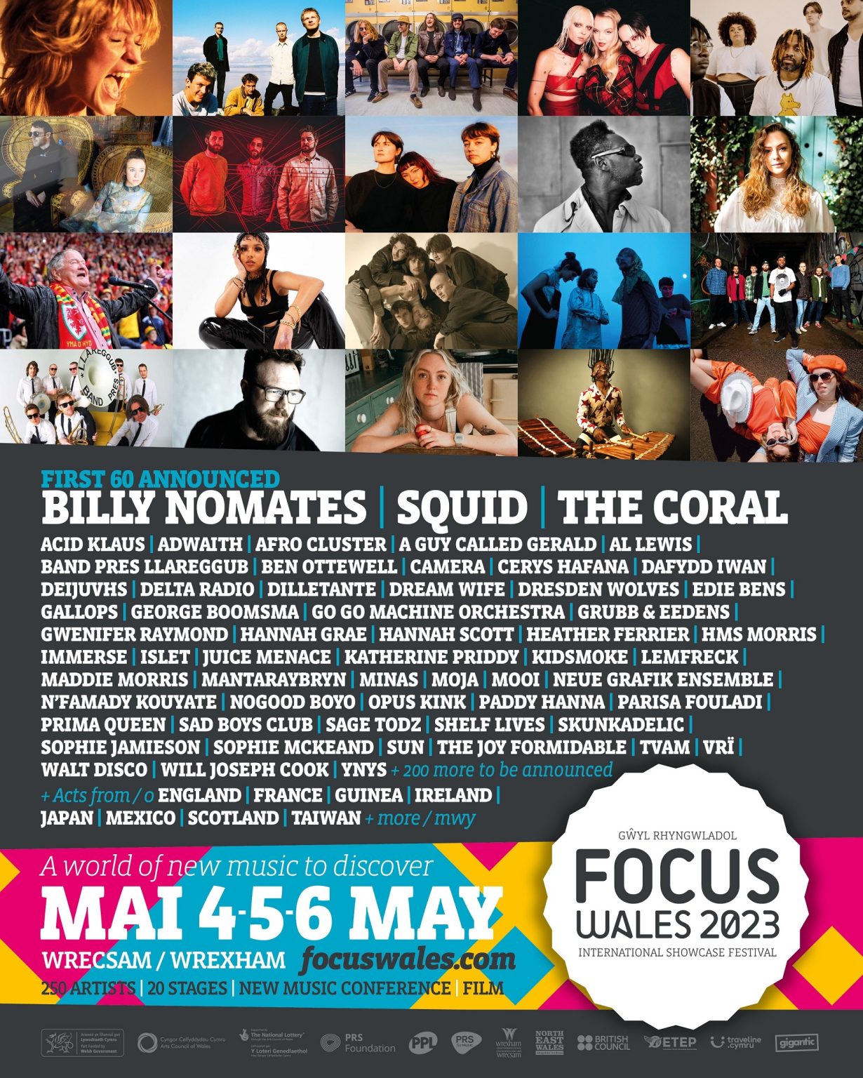 NEWS: Billy Nomates, Dream Wife, The Coral, A Guy Called Gerald, The Joy Formidable amongst first wave of acts for Focus Wales 2023