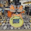 Drumkit with Music Broth on the front of the kit